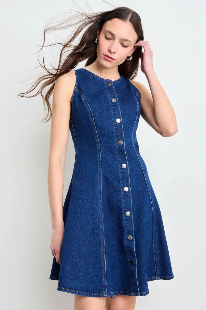 VESTIDO MEZCLILLA AZUL MUJER IO - 1