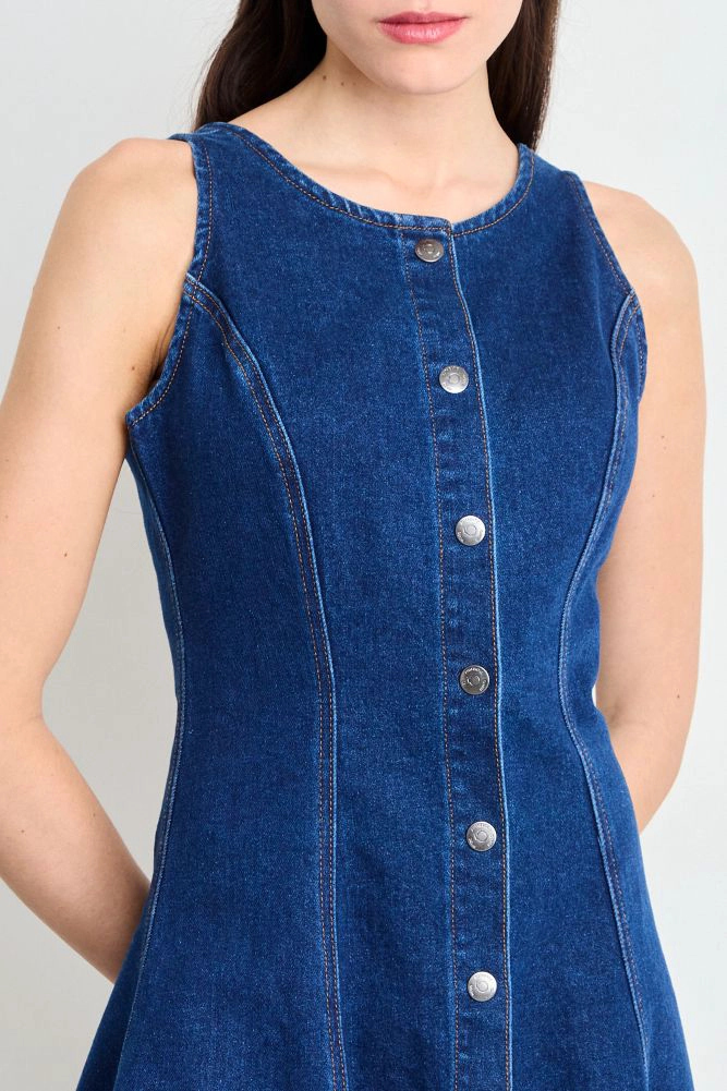 VESTIDO MEZCLILLA AZUL MUJER IO - 2