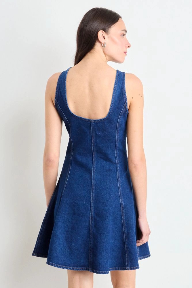 VESTIDO MEZCLILLA AZUL MUJER IO - 3