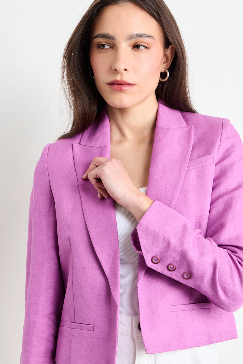 BLAZER LISO FUCSIA MUJER IO - 2