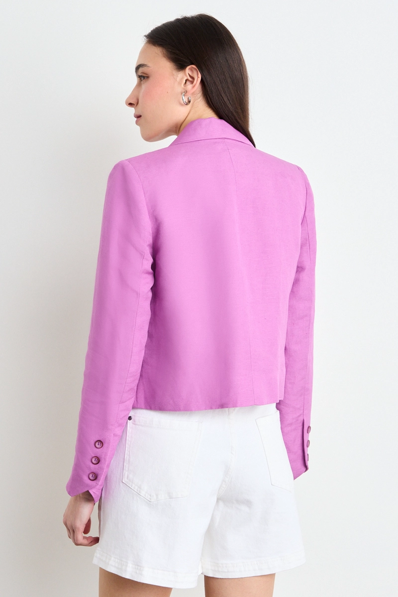 BLAZER LISO FUCSIA MUJER IO - 3