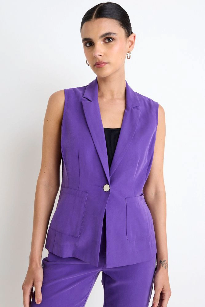 BLAZER LISO MORADO MUJER ASH - 1