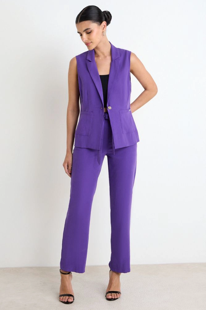 BLAZER LISO MORADO MUJER ASH - 4