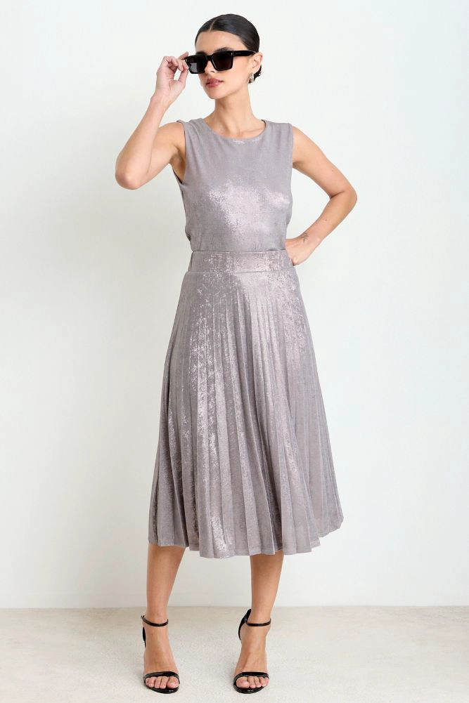 FALDA PLISADA GRIS MUJER ASH - 1