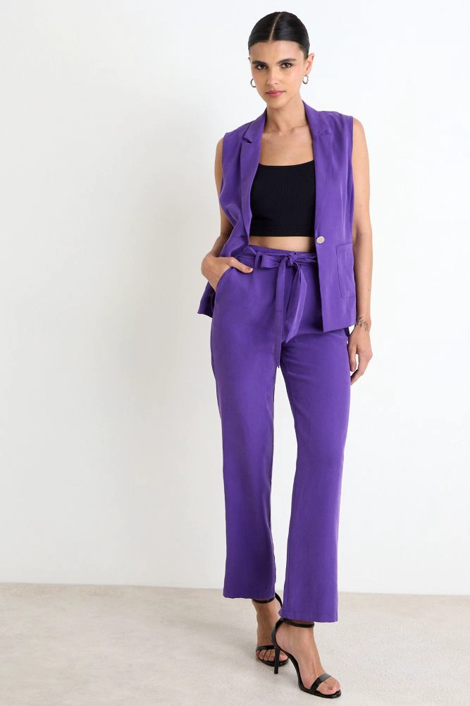PANTALON RECTO CON LAZO MORADO MUJER ASH - 1