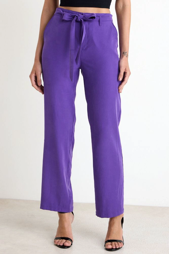 PANTALON RECTO CON LAZO MORADO MUJER ASH - 2
