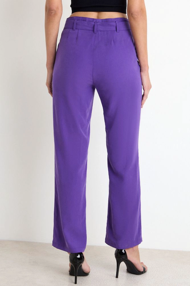 PANTALON RECTO CON LAZO MORADO MUJER ASH - 4