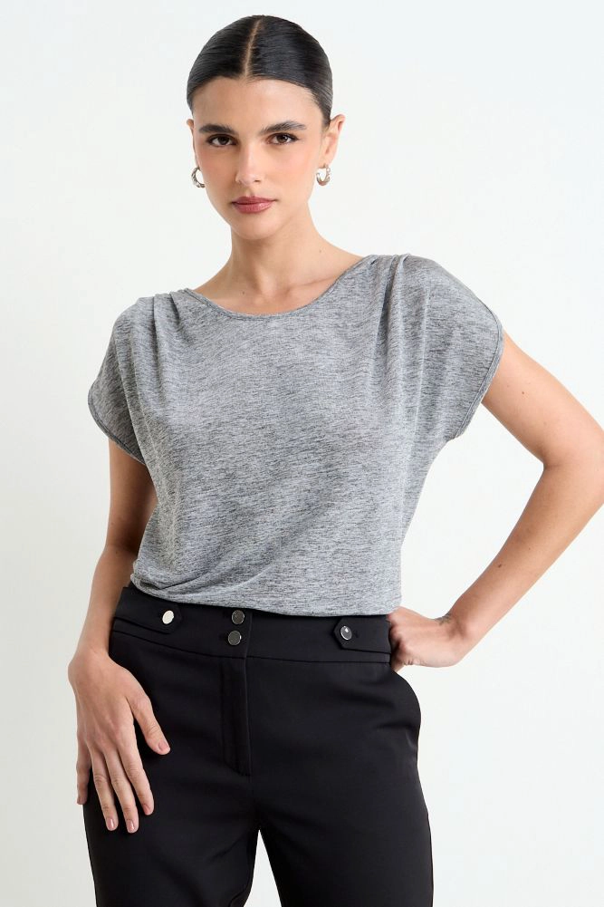 POLERA LISA GRIS MUJER ASH - 1