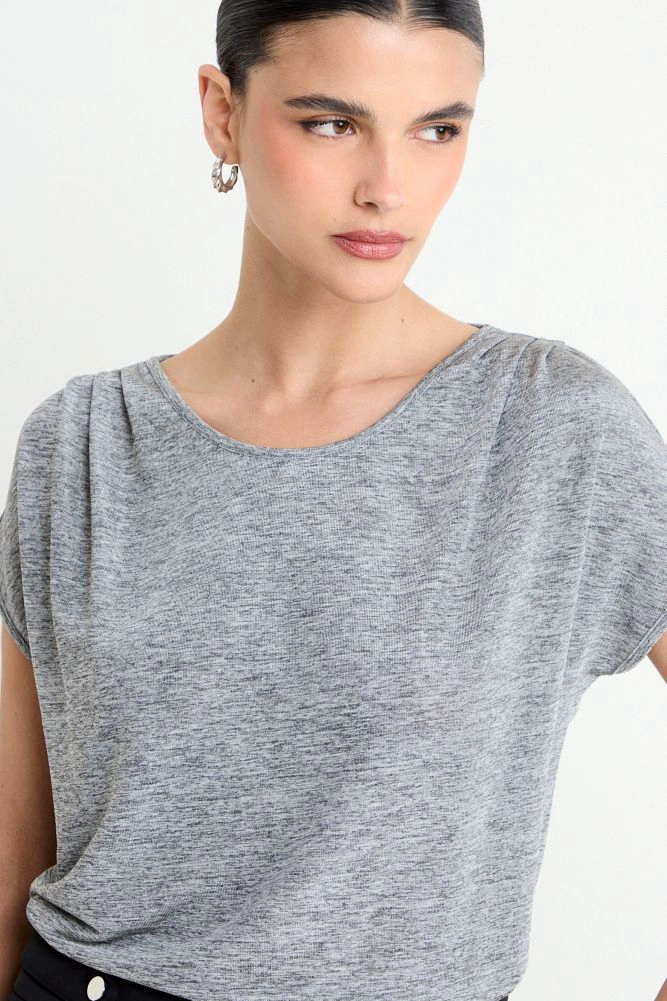 POLERA LISA GRIS MUJER ASH - 2