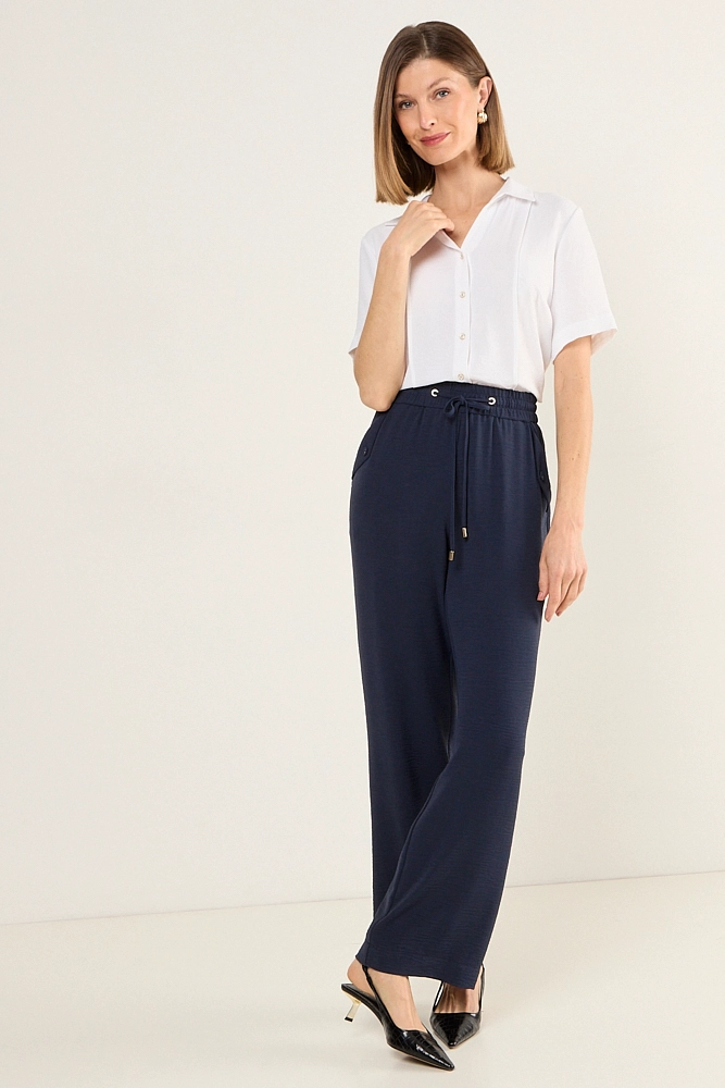 PANTALON CON ELASTICO AZUL MARINO MUJER MAGRIFFE - 1