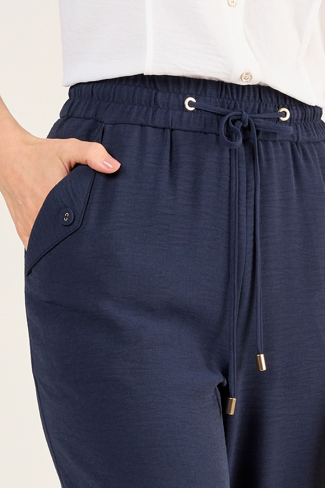 PANTALON CON ELASTICO AZUL MARINO MUJER MAGRIFFE - 3