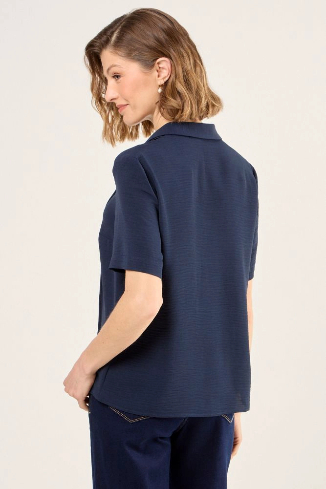 BLUSA CAMISERA AZUL MARINO MUJER MAGRIFFE - 3