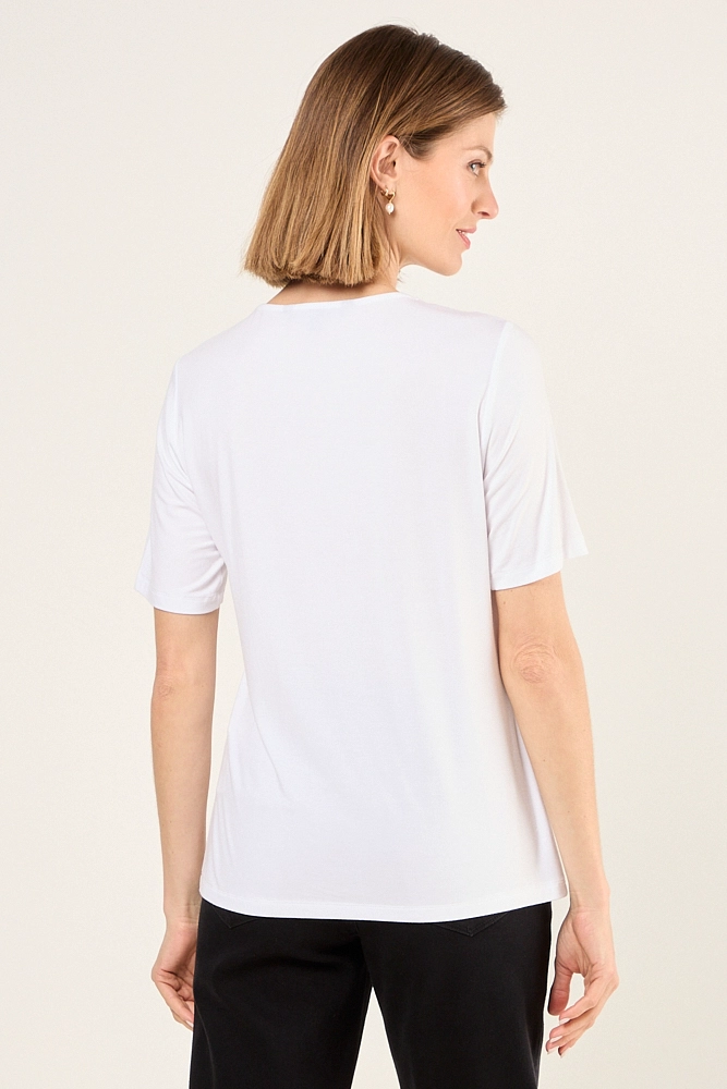 POLERA ESCOTE EN V BLANCO MUJER MAGRIFFE - 3