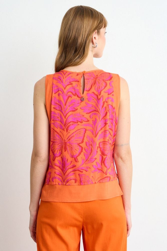 POLERA FANTASIA NARANJO MUJER IO - 2