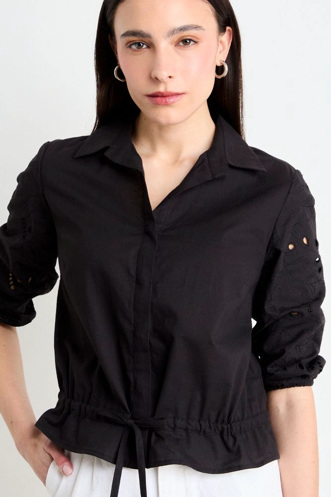 BLUSA LISA NEGRO MUJER IO - 1