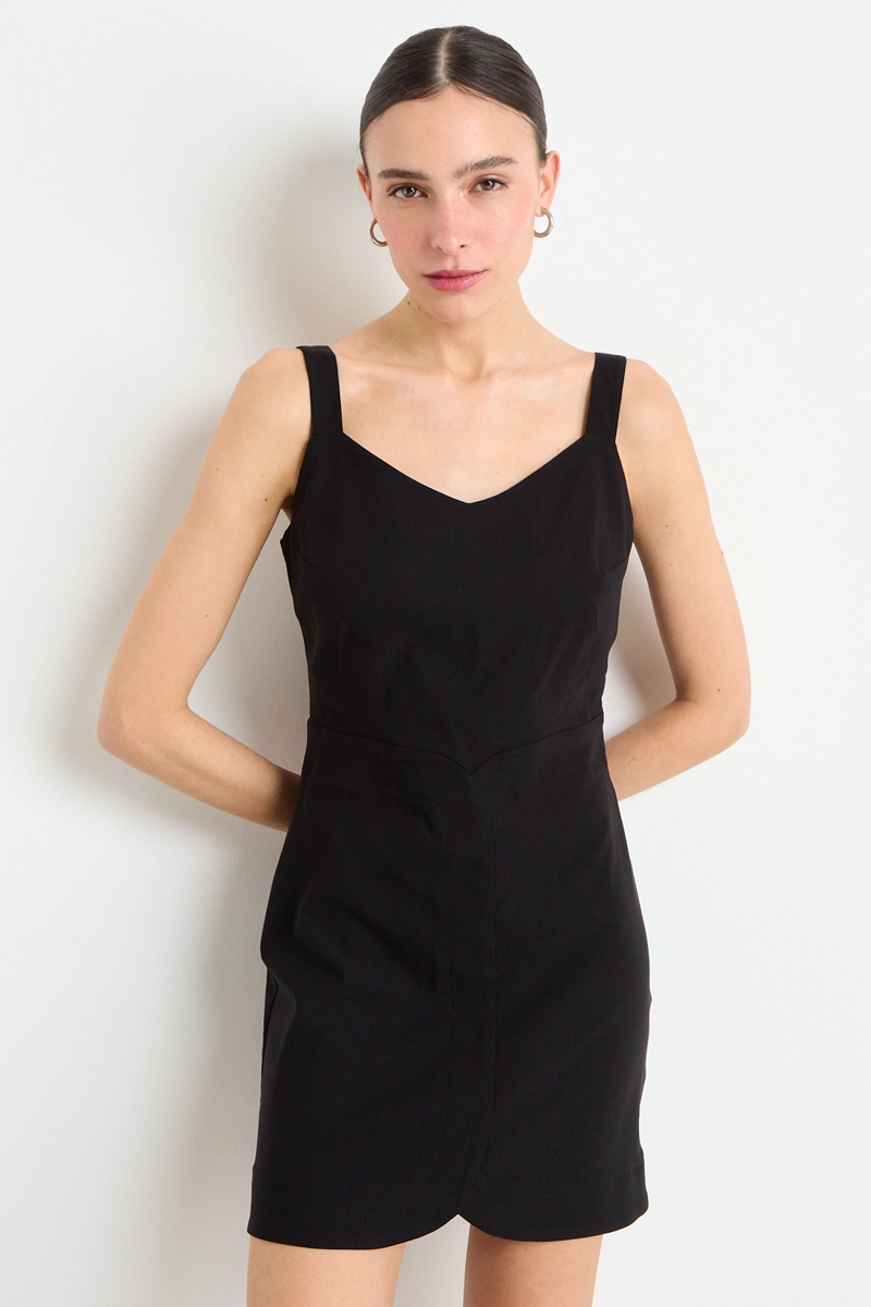 VESTIDO LISO NEGRO MUJER IO - 1