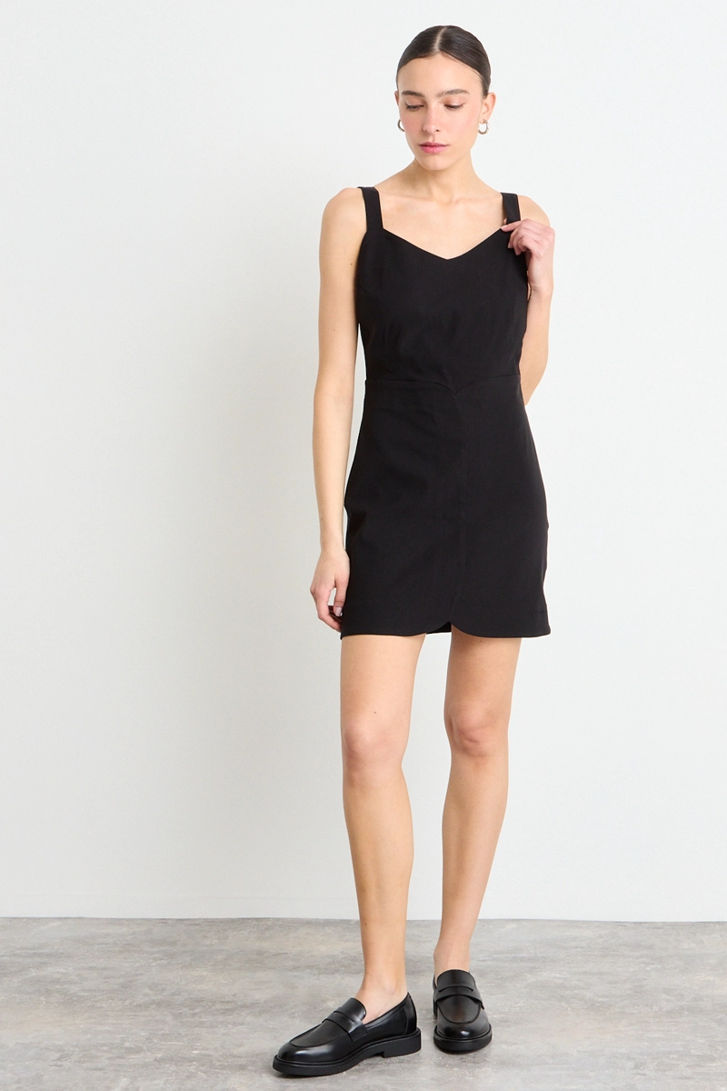 VESTIDO LISO NEGRO MUJER IO - 5