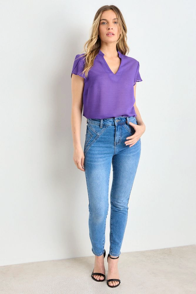 BLUSA MANGA TULIPAN MORADO MUJER ASH - 4