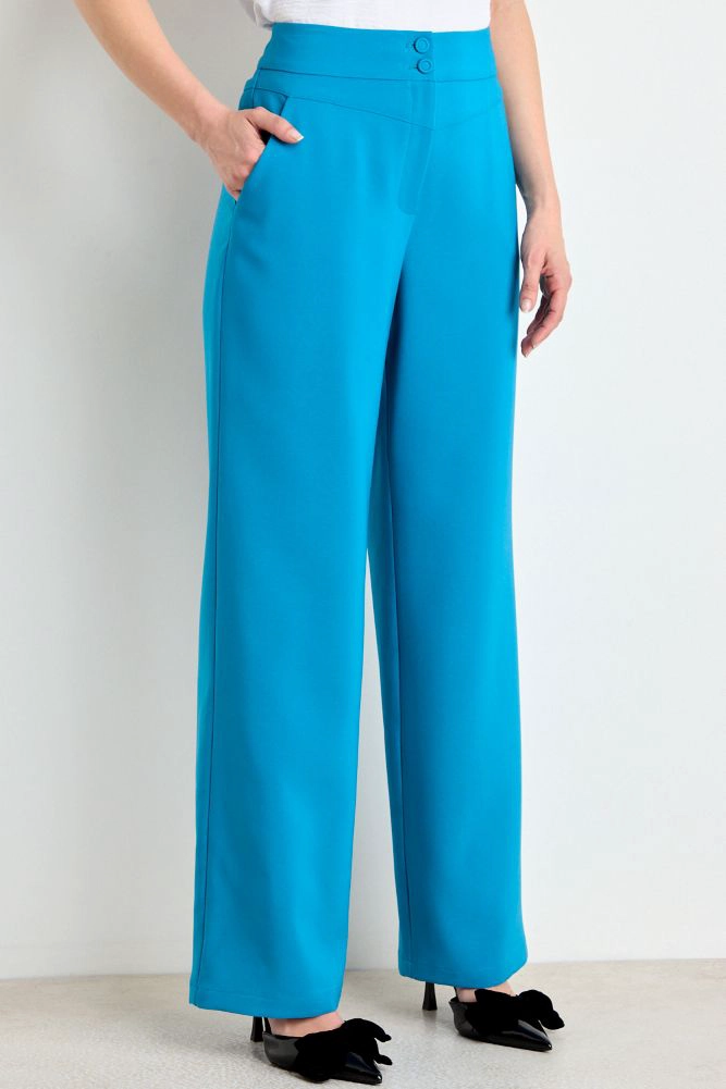 PANTALON RECTO LISO AZUL MUJER ASH - 2