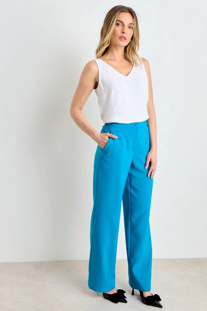 PANTALON RECTO LISO AZUL MUJER ASH - 5