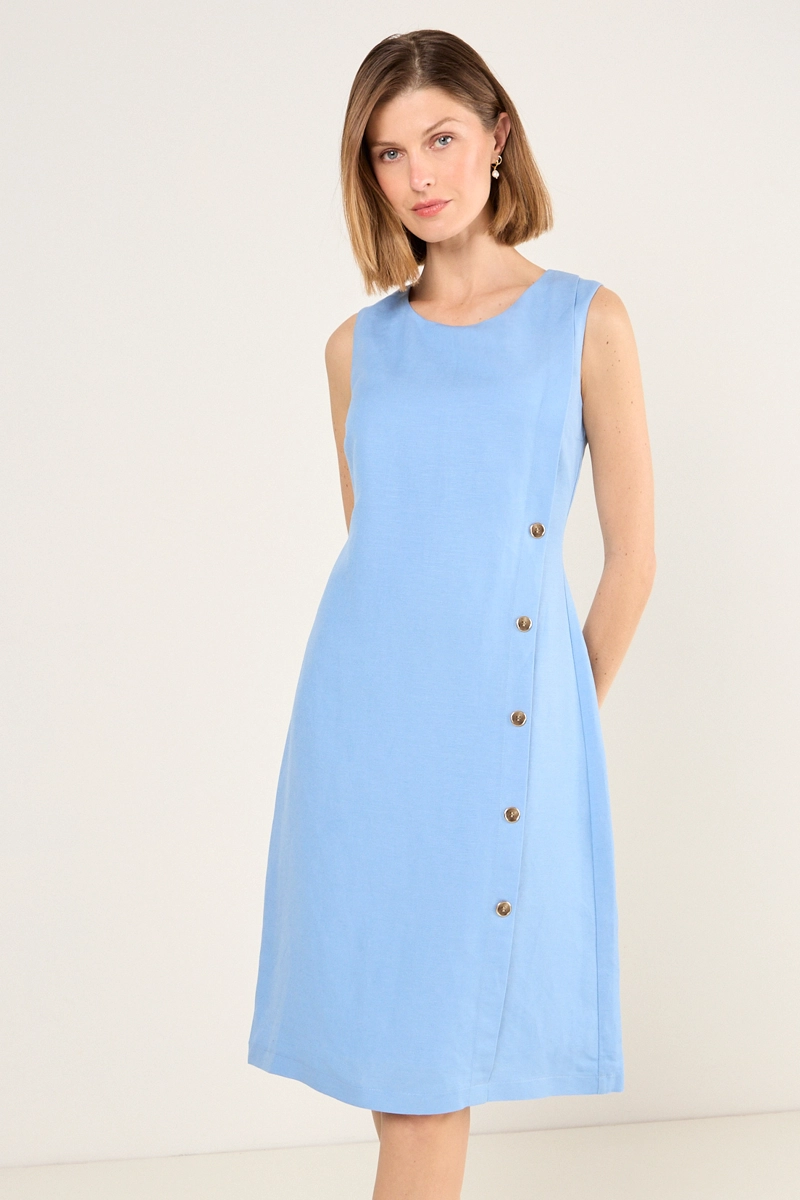VESTIDO LINO SIN MANGAS CELESTE MUJER MAGRIFFE - 1