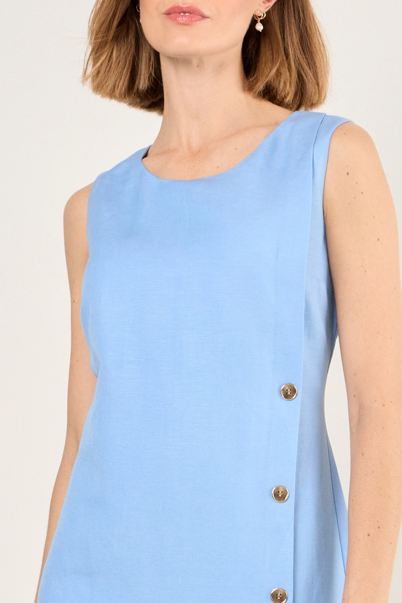 VESTIDO LINO SIN MANGAS CELESTE MUJER MAGRIFFE - 2