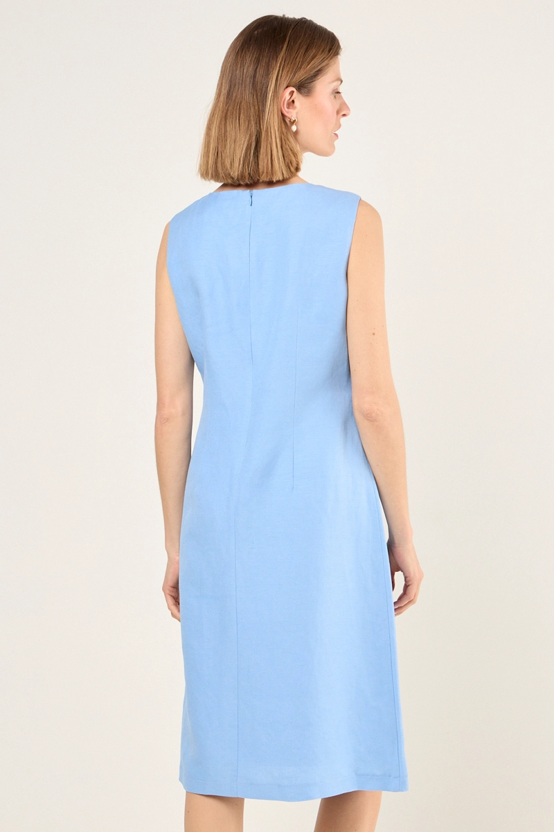 VESTIDO LINO SIN MANGAS CELESTE MUJER MAGRIFFE - 4