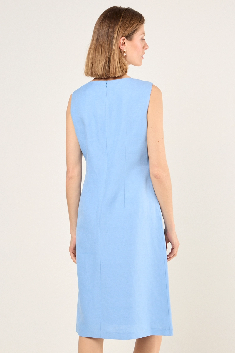 VESTIDO LINO SIN MANGAS CELESTE MUJER MAGRIFFE - 4