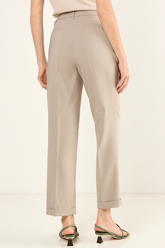 PANTALON FORMAL CON BASTA DOBLADA AVELLANA MUJER MAGRIFFE - 4