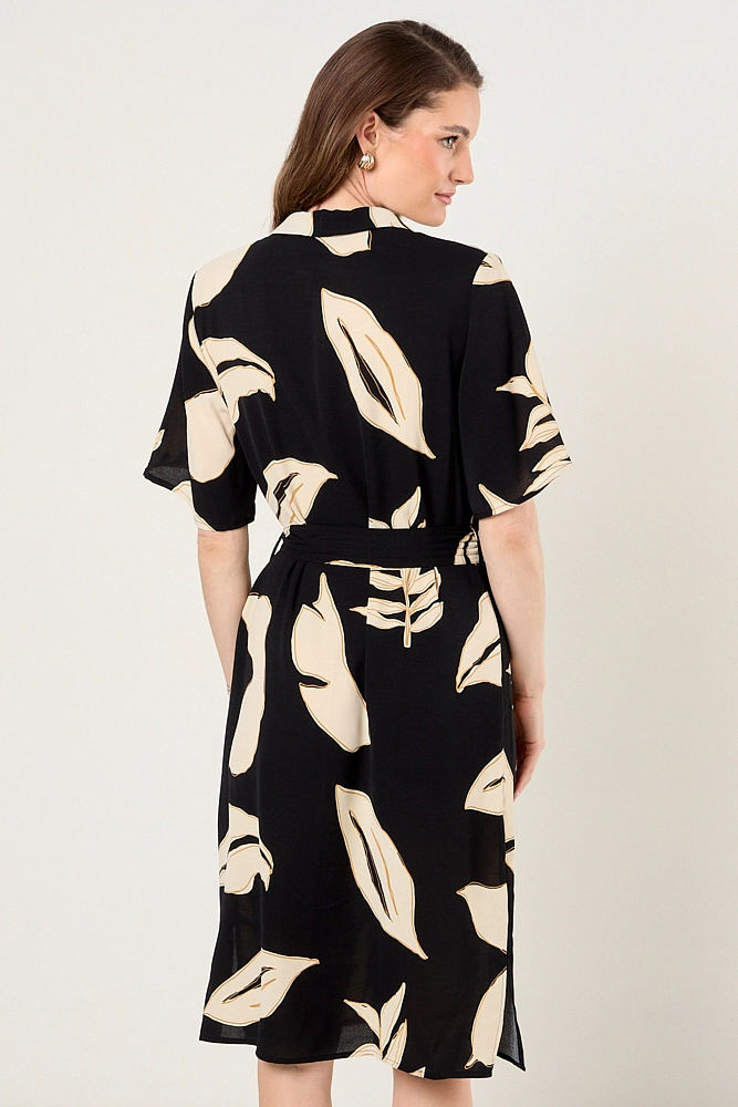 VESTIDO CAMISERO DE FANTASIA NEGRO MUJER MAGRIFFE - 3