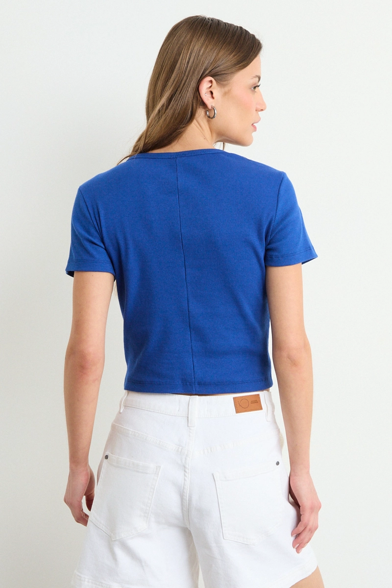 POLERA LISA AZUL MARINO MUJER IO - 3