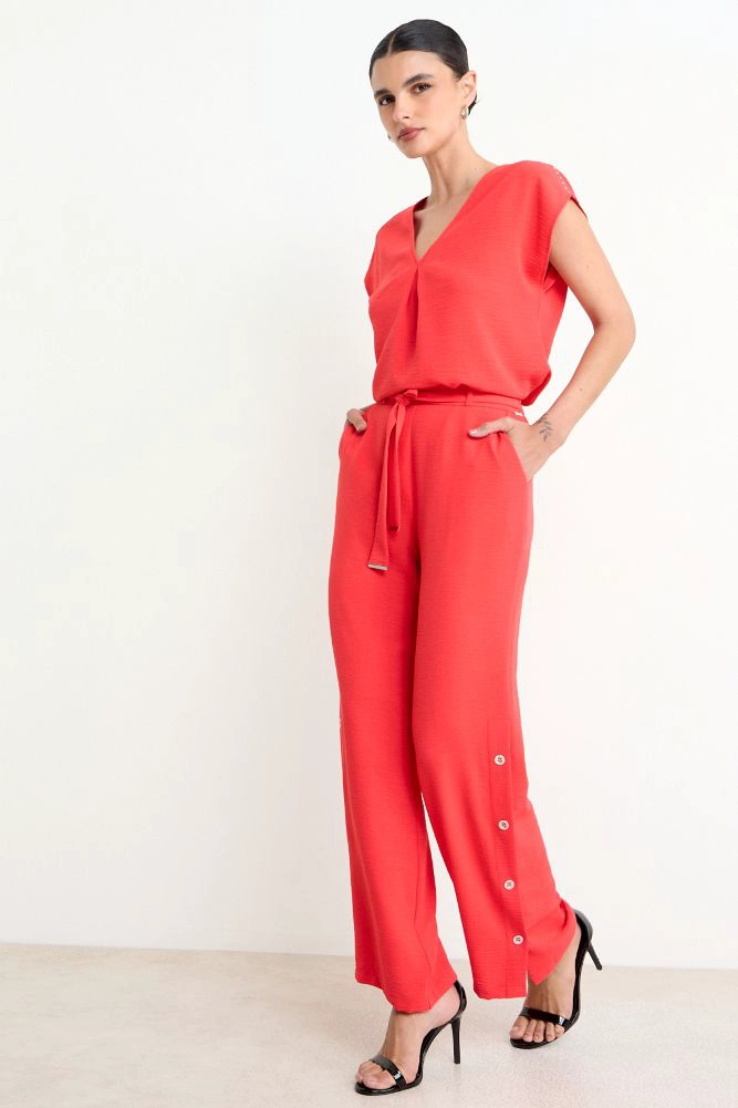 PANTALON LISO RECTO ROJO MUJER ASH - 5