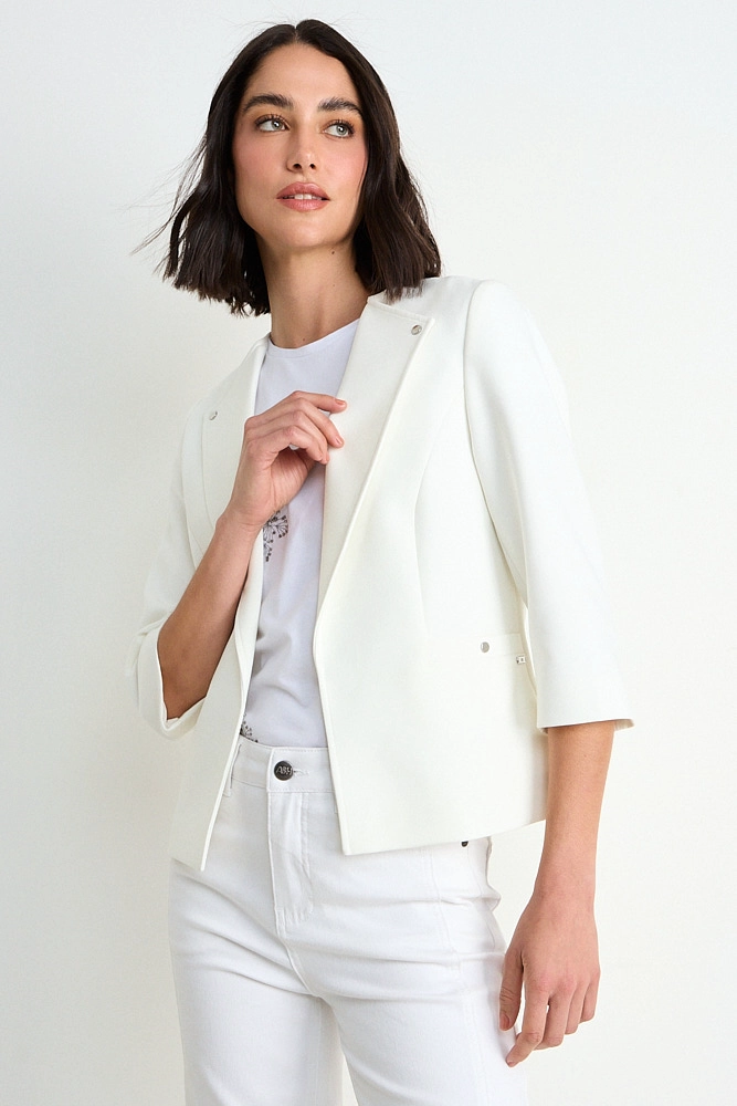 BLAZER LISO CON SOLAPA CRUDO MUJER ASH - 1