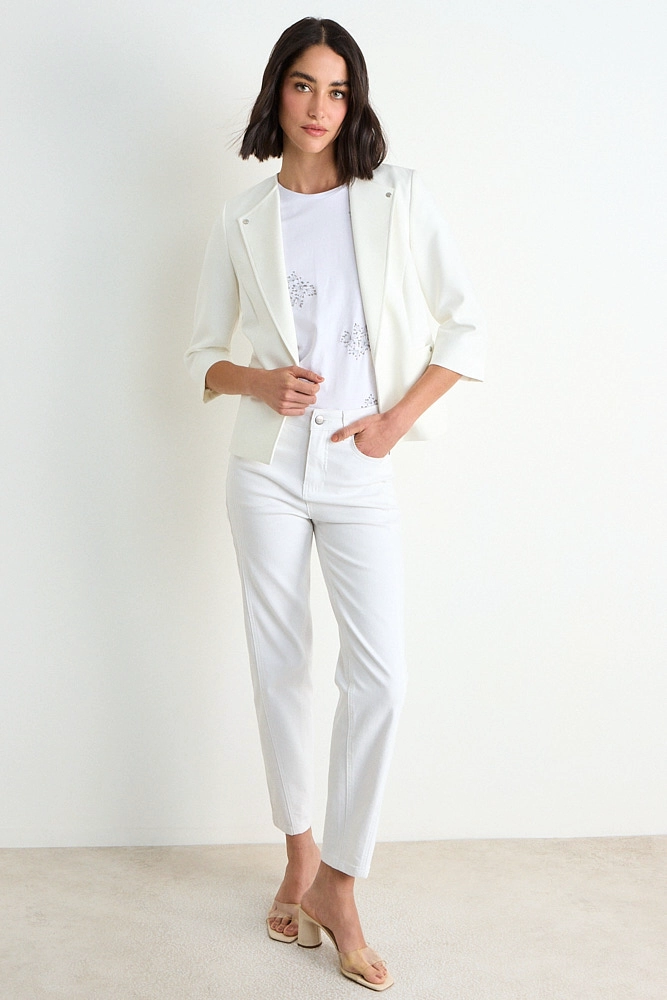 BLAZER LISO CON SOLAPA CRUDO MUJER ASH - 4