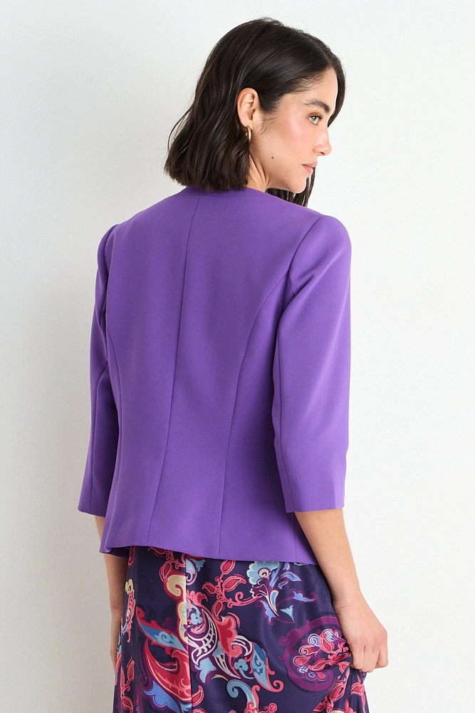 BLAZER LISO CON SOLAPA MORADO MUJER ASH - 3