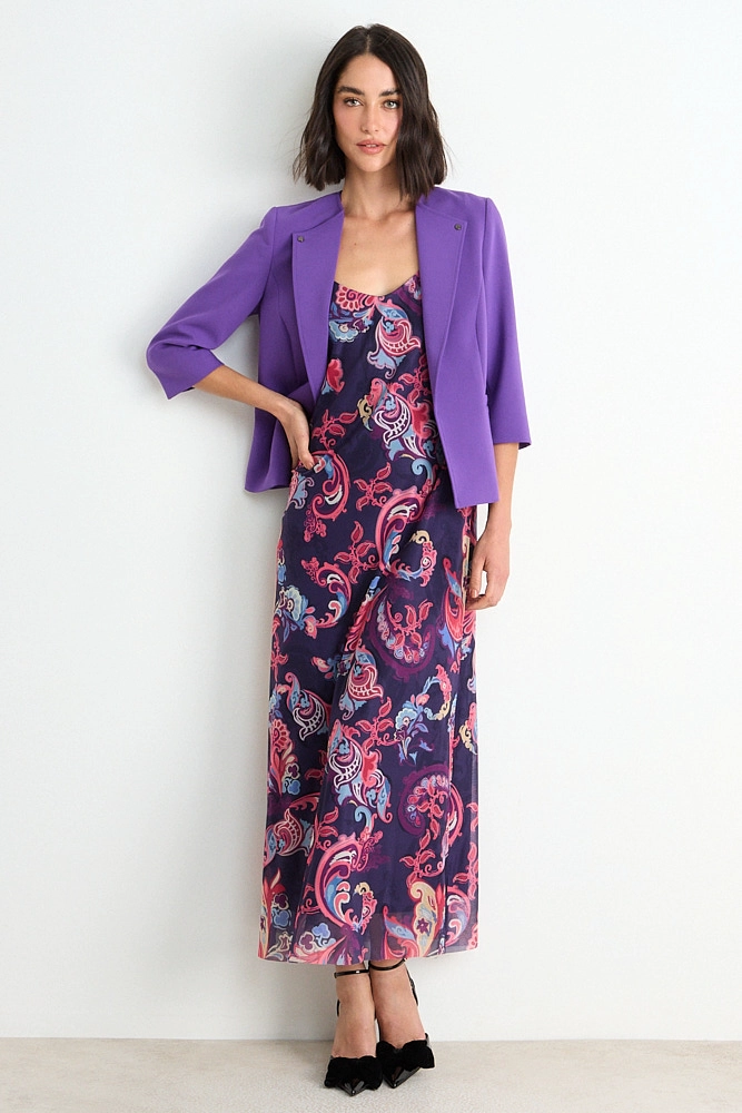 BLAZER LISO CON SOLAPA MORADO MUJER ASH - 4