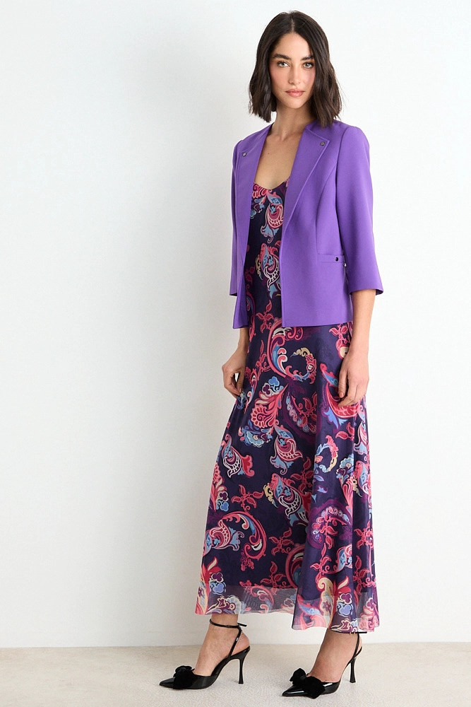 BLAZER LISO CON SOLAPA MORADO MUJER ASH - 5