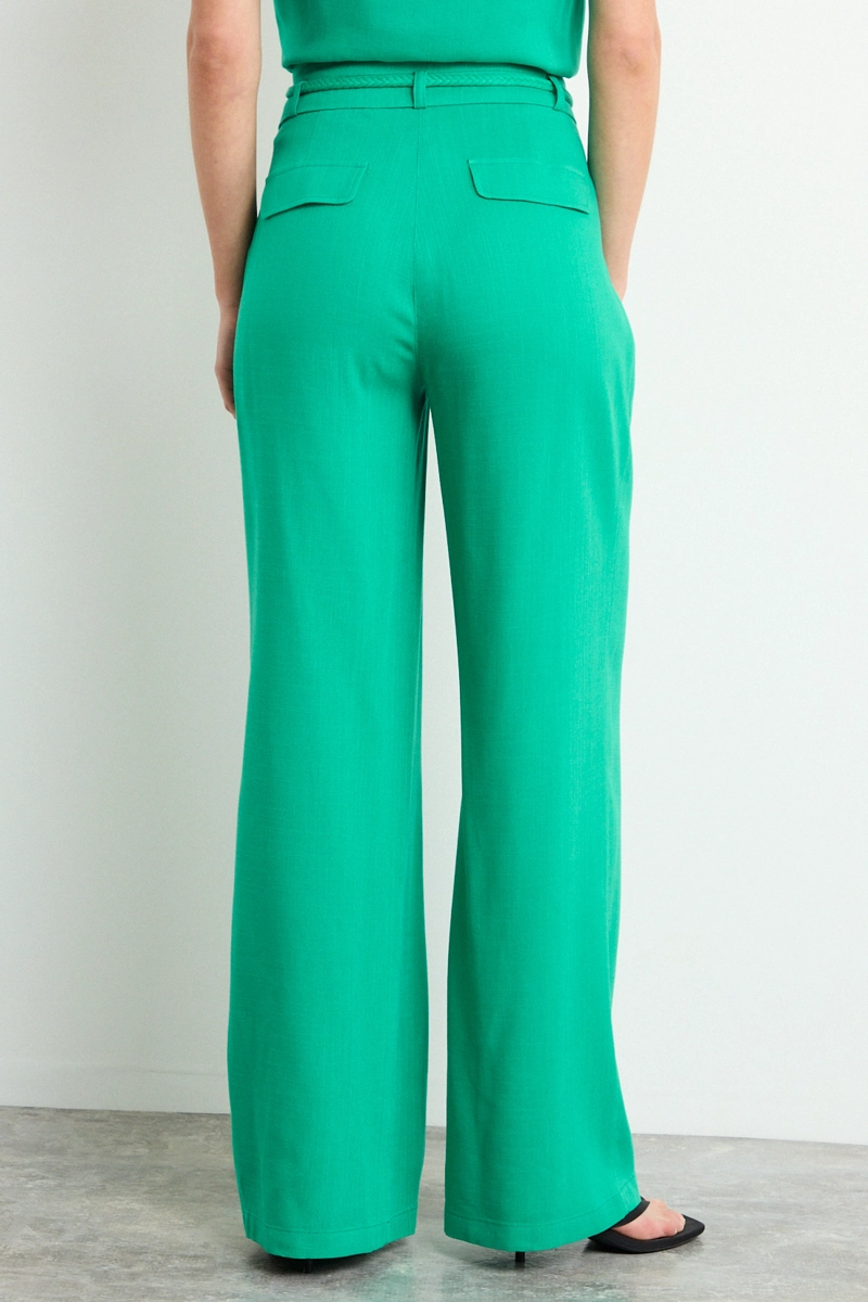 PANTALON LISO VERDE OLIVA MUJER IO - 4