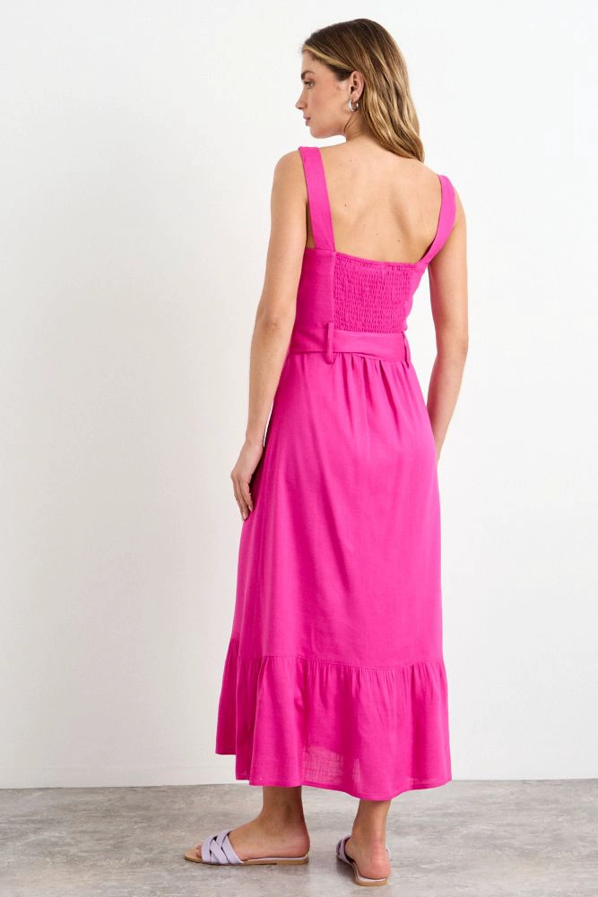 VESTIDO LISO FUCSIA MUJER IO - 5