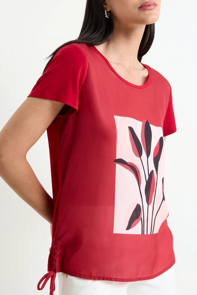 POLERA ESTAMPADA ROJO MUJER ASH - 2