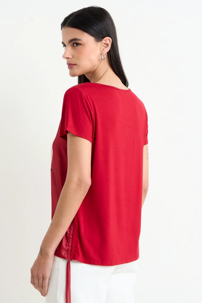 POLERA ESTAMPADA ROJO MUJER ASH - 3