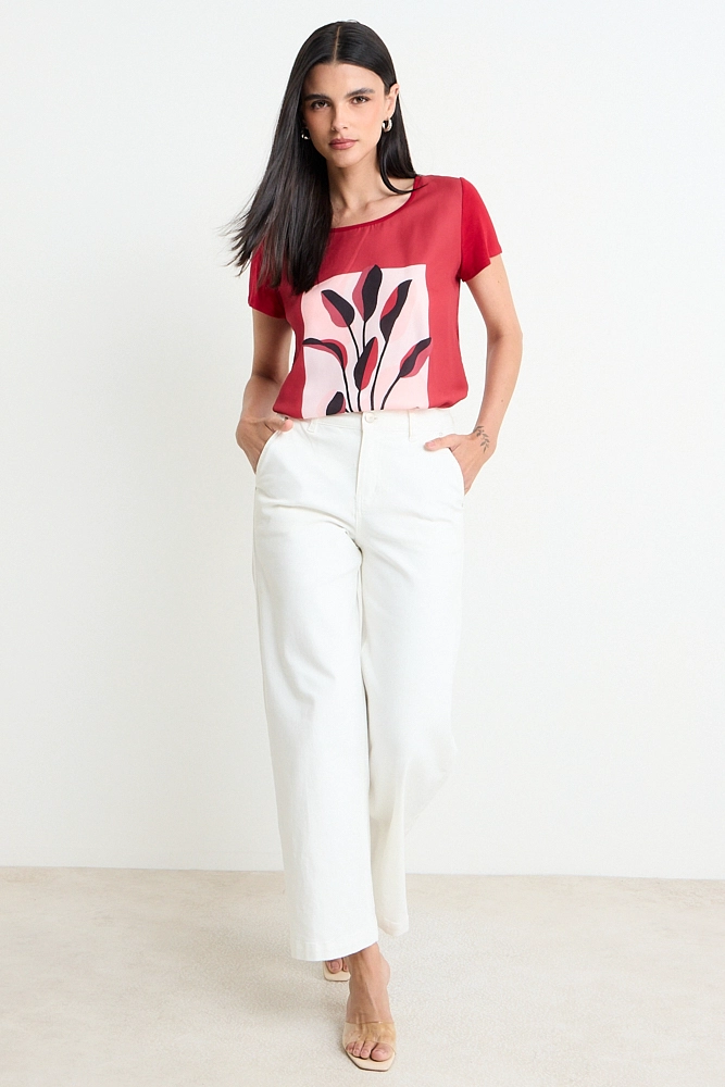 POLERA ESTAMPADA ROJO MUJER ASH - 4