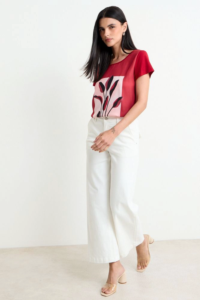 POLERA ESTAMPADA ROJO MUJER ASH - 5