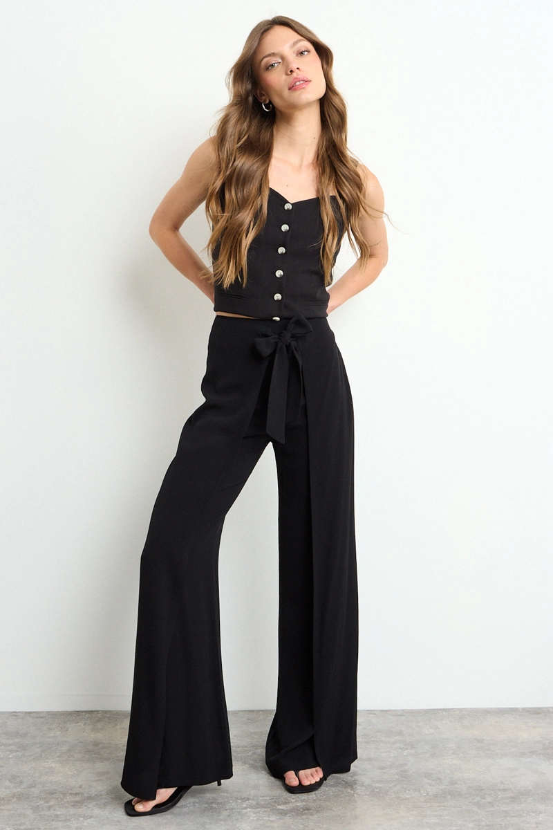 PANTALON LISO NEGRO MUJER IO - 1