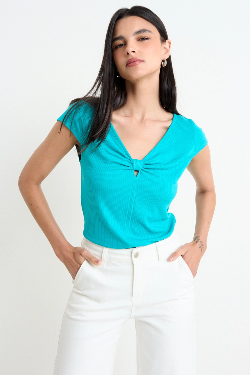 POLERA LISA VERDE MUJER ASH - 2