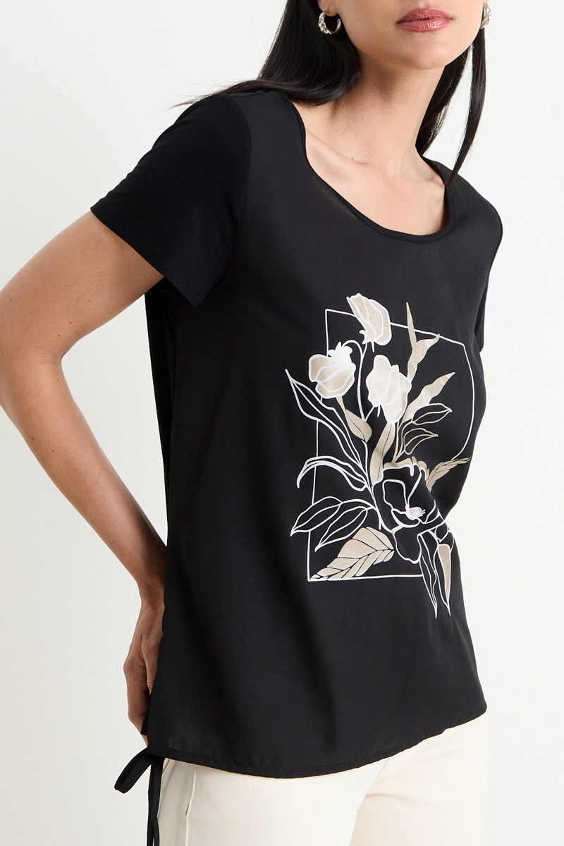 POLERA ESTAMPADA NEGRO MUJER ASH - 2