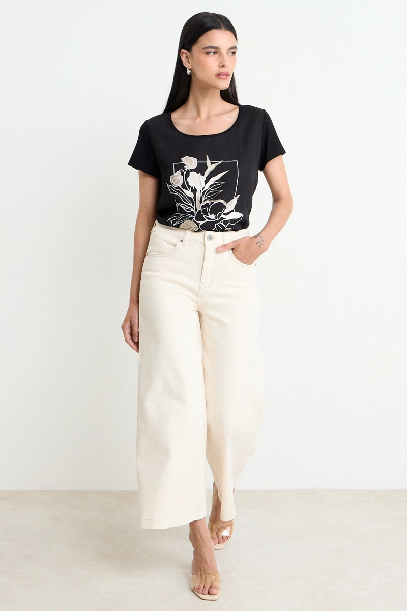 POLERA ESTAMPADA NEGRO MUJER ASH - 4
