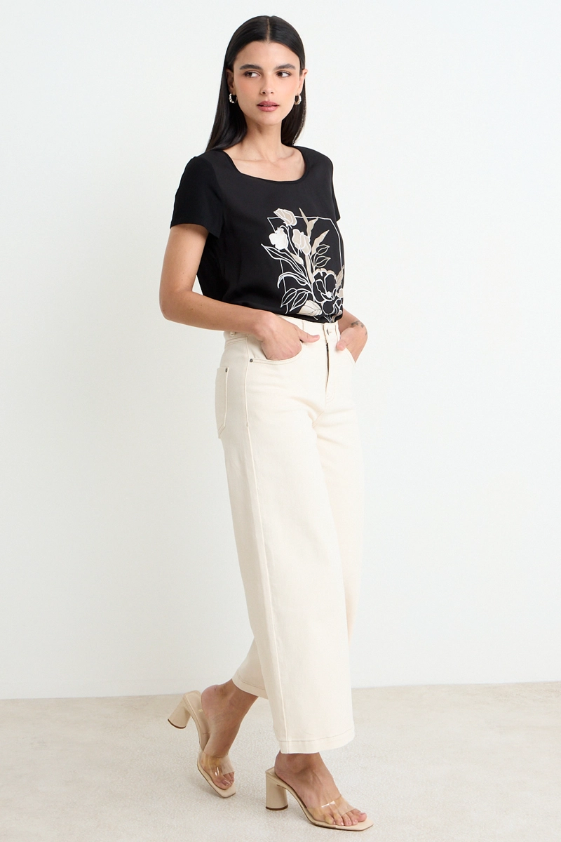 POLERA ESTAMPADA NEGRO MUJER ASH - 5