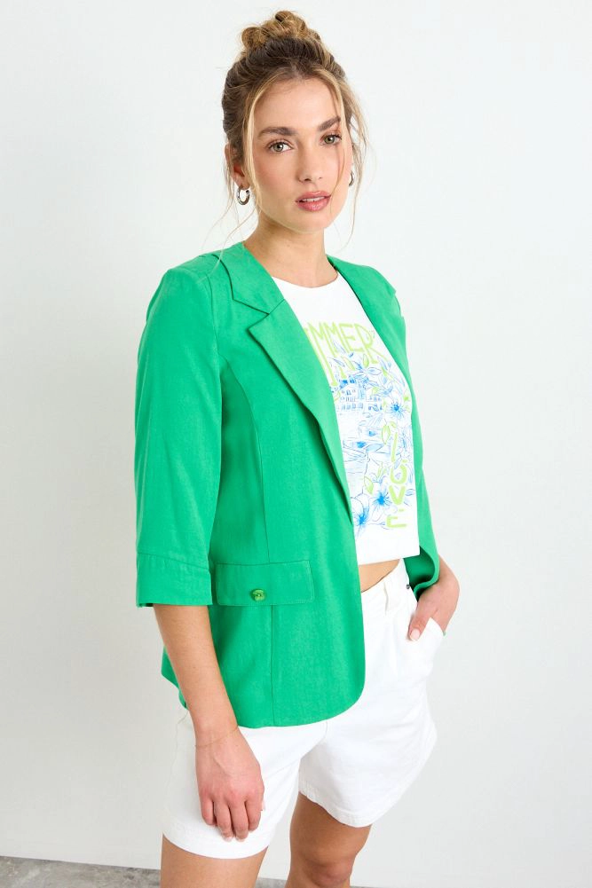 BLAZER LISO VERDE MUJER IO - 1