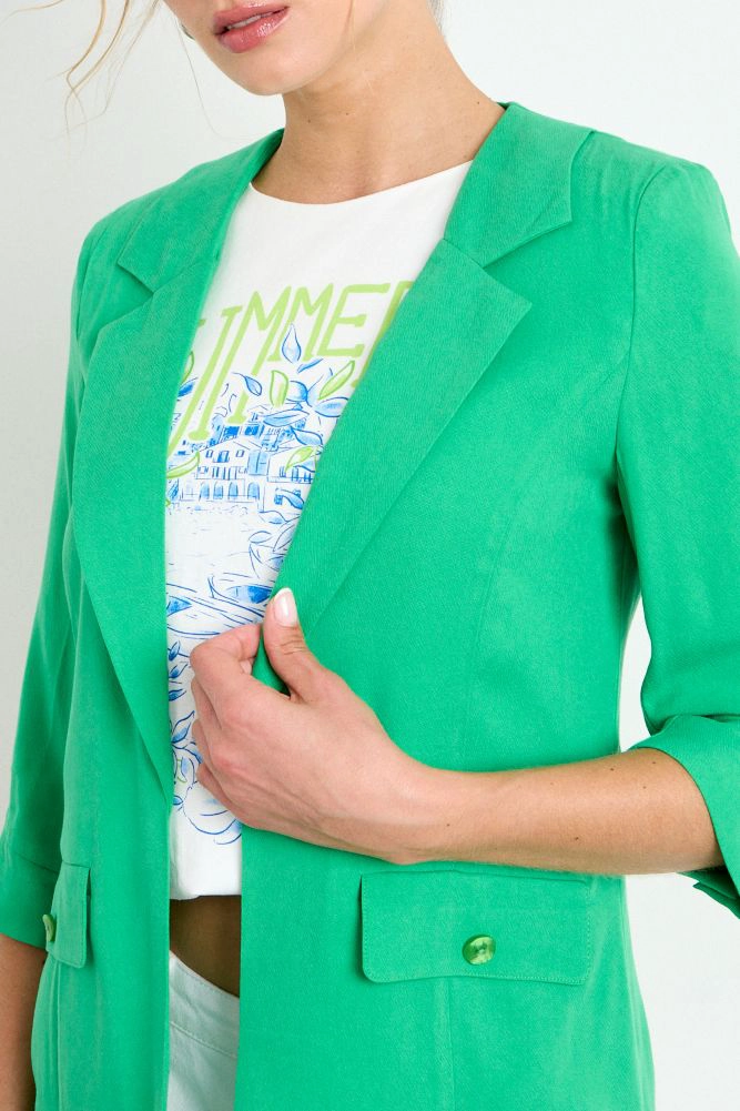BLAZER LISO VERDE MUJER IO - 2
